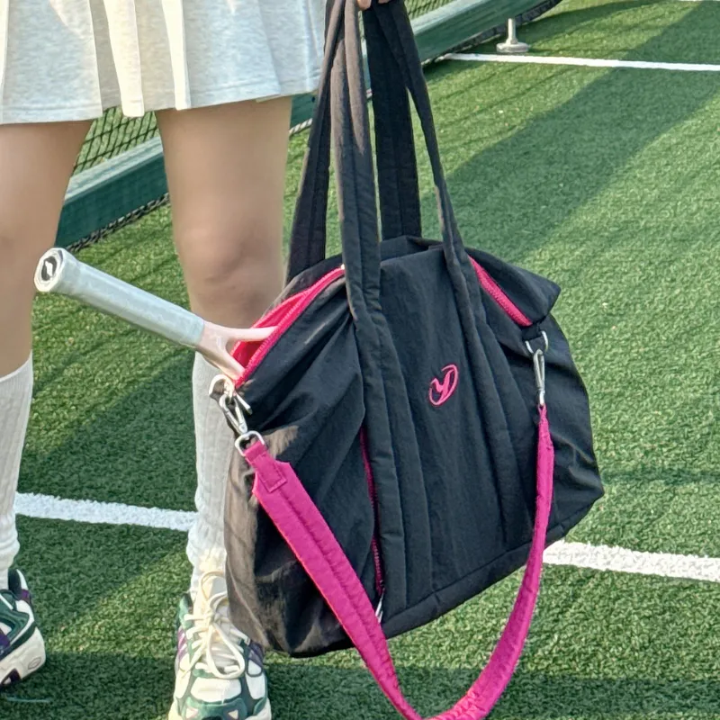 YOOLO Fabric Crossbody One Shoulder Handbags Regular Women's Black Pink-2