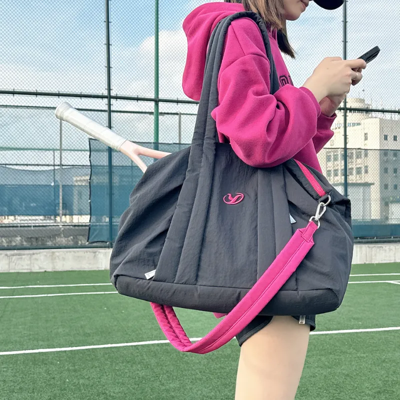 YOOLO Fabric Crossbody One Shoulder Handbags Regular Women's Black Pink-1