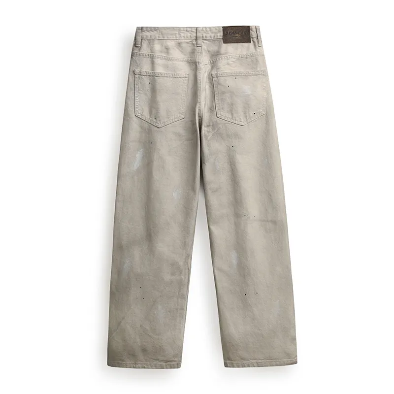 ZENGZHI Jeans Unisex Dirty White-1