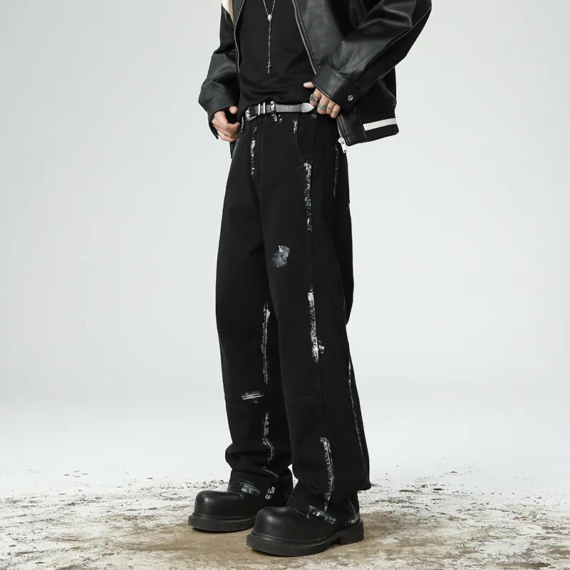 ZENGZHI Jeans Unisex Black-3