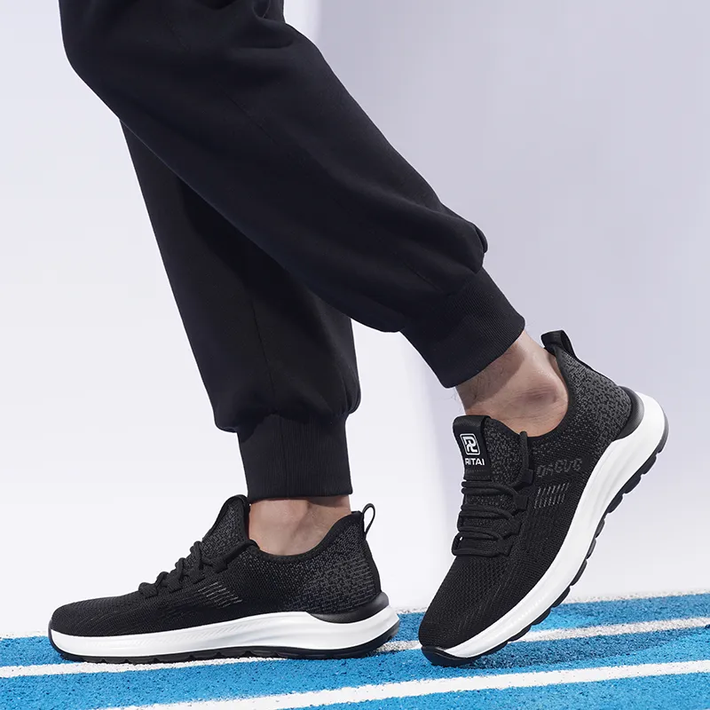 Ritai Slip Resistant, Abrasion Resistant, Breathable Low Top Casual Shoes Men's Black-4
