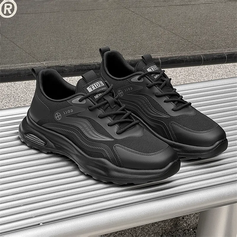 Ritai Anti Slip Wear Resistant Low Top Casual Shoes Men's Black-6