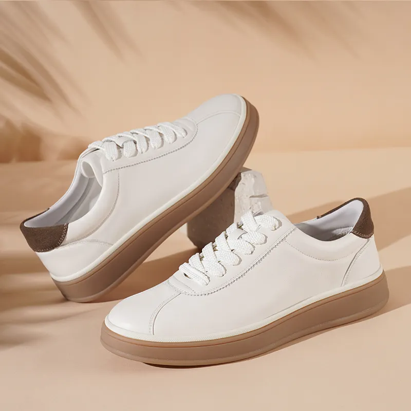 Ritai Slip Resistant, Abrasion Resistant, Lightweight Skateboard Shoes Men's White-3