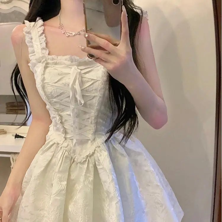 PAIN OR PLEASURE Slip Dresses Women's White-3