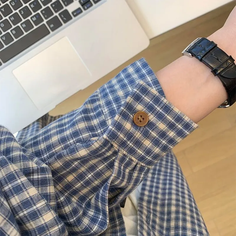PAIN OR PLEASURE Plaid Shirt Outerwear Women's Blue Plaid-1