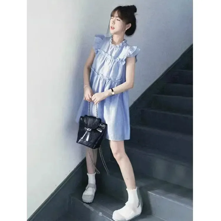 PAIN OR PLEASURE Sleeveless Dress Women's Blue-3