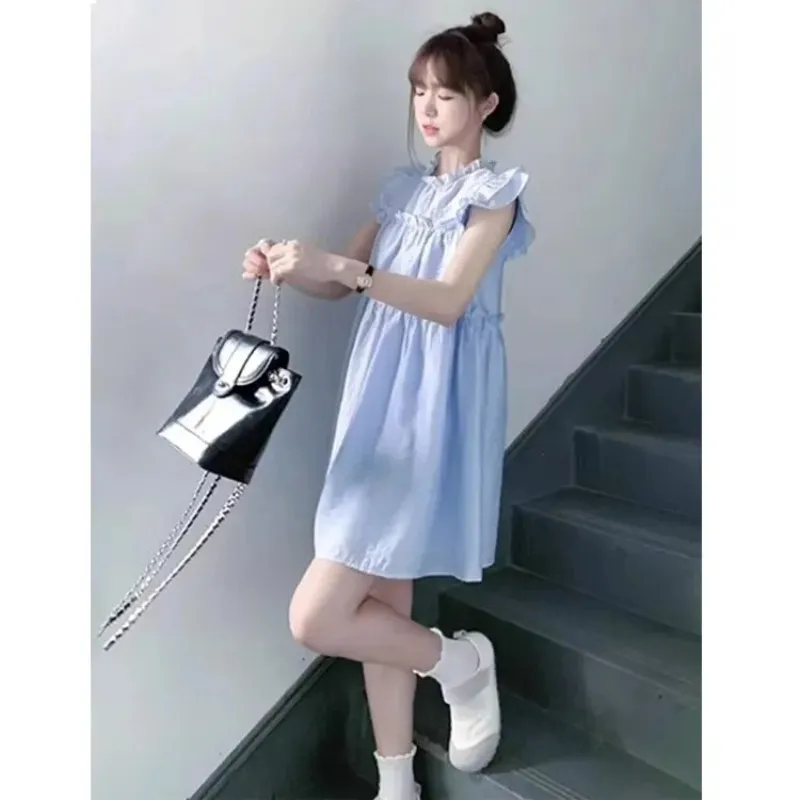 PAIN OR PLEASURE Sleeveless Dress Women's Blue-5