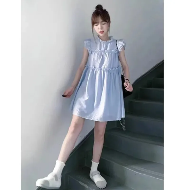 PAIN OR PLEASURE Sleeveless Dress Women's Blue-2