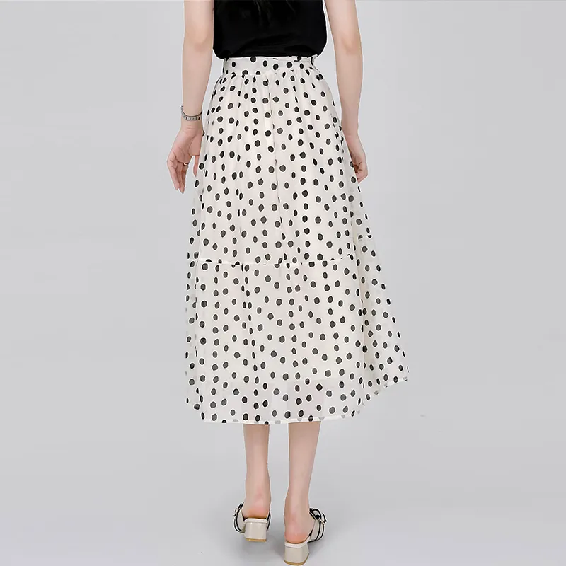 PAIN OR PLEASURE Casual Long Skirts Women's Polka Dot-3
