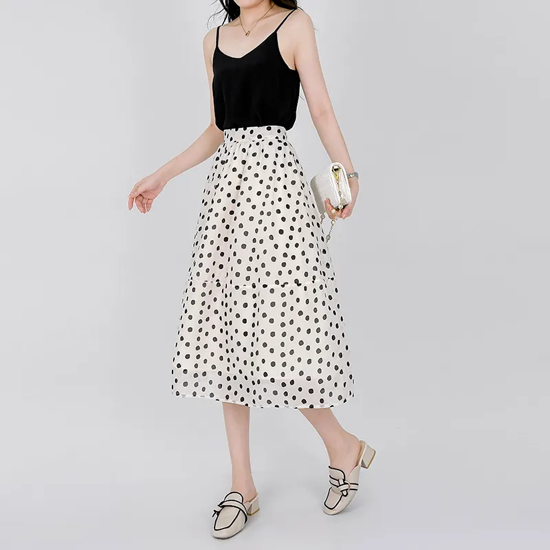 PAIN OR PLEASURE Casual Long Skirts Women's Polka Dot-4