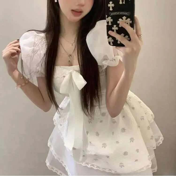 PAIN OR PLEASURE Short Sleeved Dresses Women's White-4