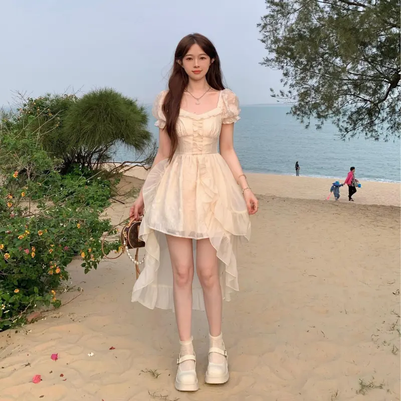 PAIN OR PLEASURE Short Sleeved Dress Women's Image Color-5