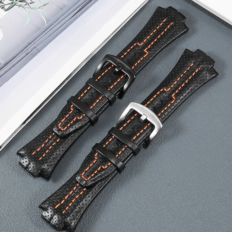 Craftsman Watch Bands Compatible SEIKO Sportsura Collection SNL017 7L22 SNA595P2 Lug Genuine Leather Watch Band Unisex-1