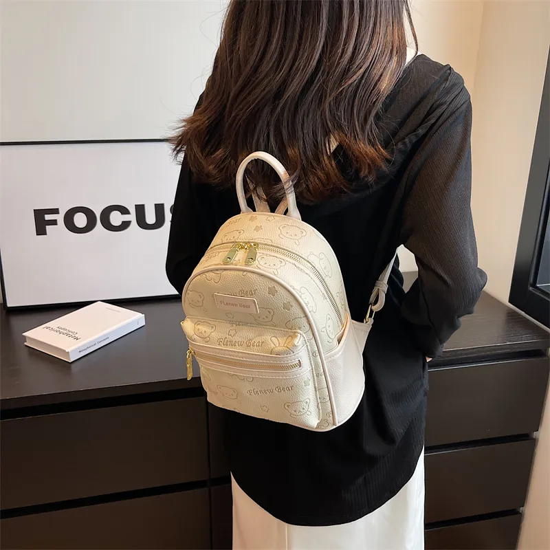 BLAKE FLEETO PU Backpack Women's Ecru/Black/Pink-4