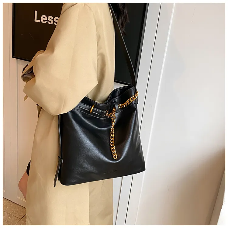 BLAKE FLEETO PU Handbag Shoulder Bag Regular Women's Versatile Black/Elegance Brown/Textured Coffee-2