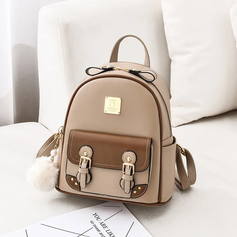 BLAKE FLEETO PVC Polyvinyl Chloride Backpack Women's Black/Khaki-4