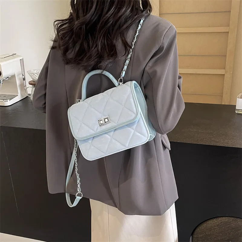 BLAKE FLEETO PU Backpack Women's Silver/Black/Pink/Blue-11