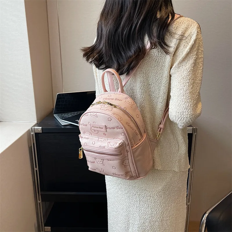 BLAKE FLEETO PU Backpack Women's Ecru/Black/Pink-39