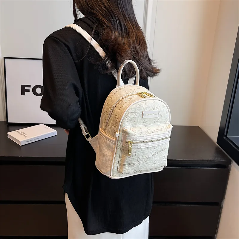 BLAKE FLEETO PU Backpack Women's Ecru/Black/Pink-20