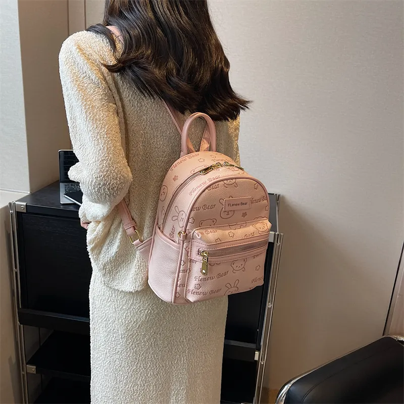BLAKE FLEETO PU Backpack Women's Ecru/Black/Pink-27