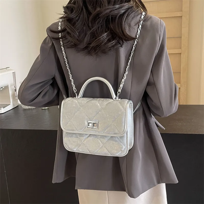 BLAKE FLEETO PU Backpack Women's Silver/Black/Pink/Blue-2