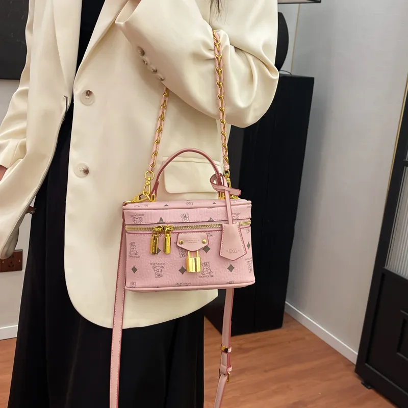 BLAKE FLEETO PU Handbag Regular Women's Brown/Pink-7