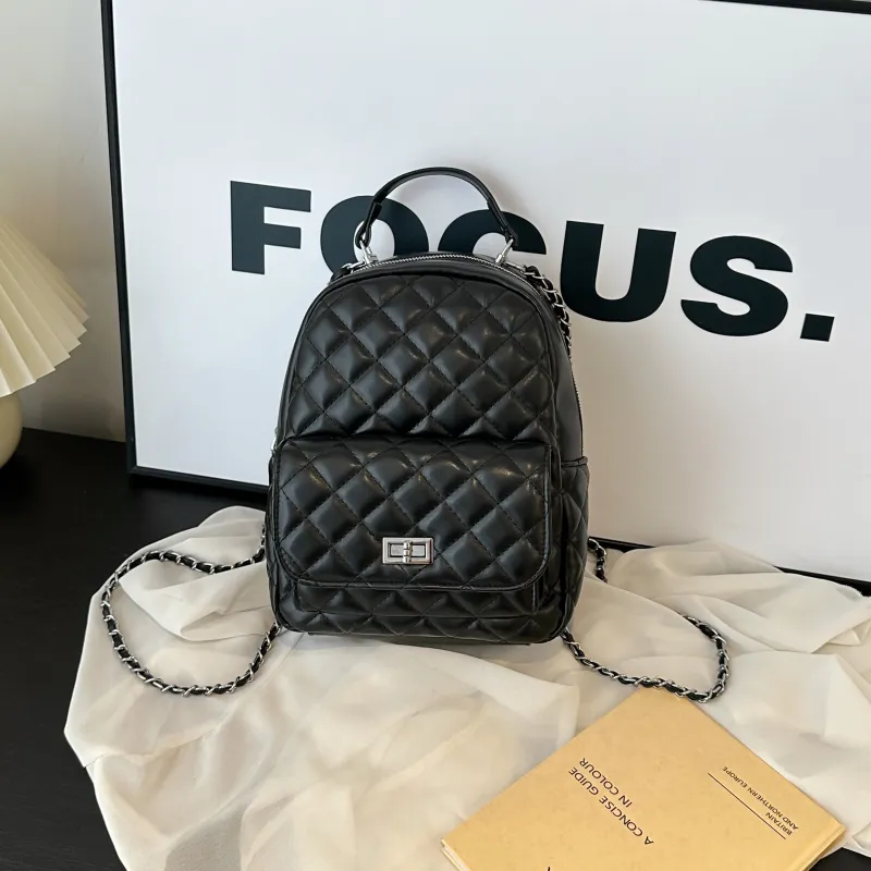BLAKE FLEETO Pu Versatile Backpack Small Bag Regular Women's Silver/Black/Pink-7
