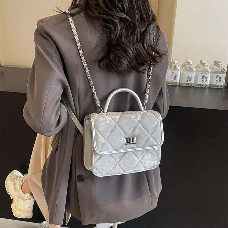 BLAKE FLEETO PU Backpack Women's Silver/Black/Pink/Blue-3