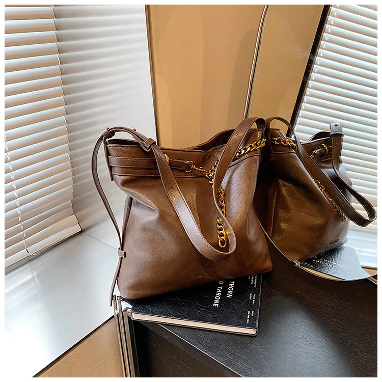 BLAKE FLEETO PU Handbag Shoulder Bag Regular Women's Versatile Black/Elegance Brown/Textured Coffee-12