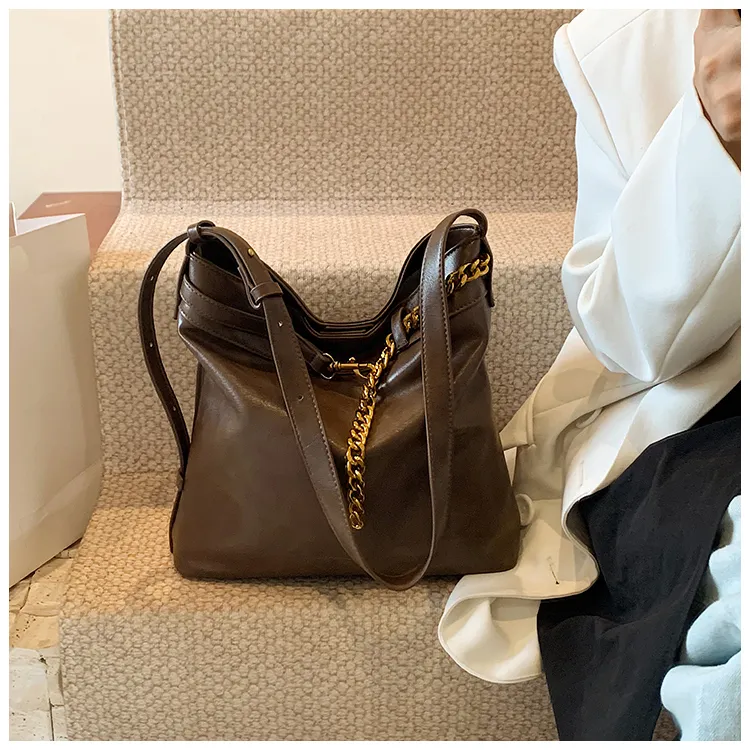 BLAKE FLEETO PU Handbag Shoulder Bag Regular Women's Versatile Black/Elegance Brown/Textured Coffee-10