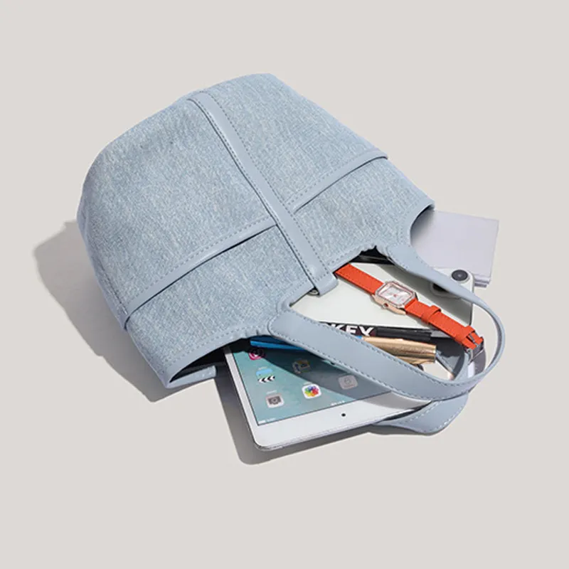 BLAKE FLEETO Denim Bucket Bags Handbags Regular Women's Denim Blue-4