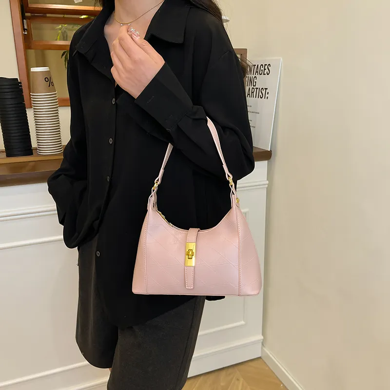 BLAKE FLEETO PU Crossbody Handbag Shoulder Bag Women's Black/White/Pink-11