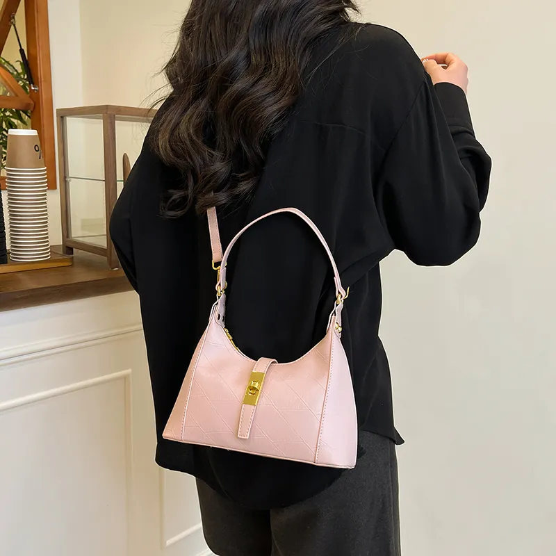 BLAKE FLEETO PU Crossbody Handbag Shoulder Bag Women's Black/White/Pink-9