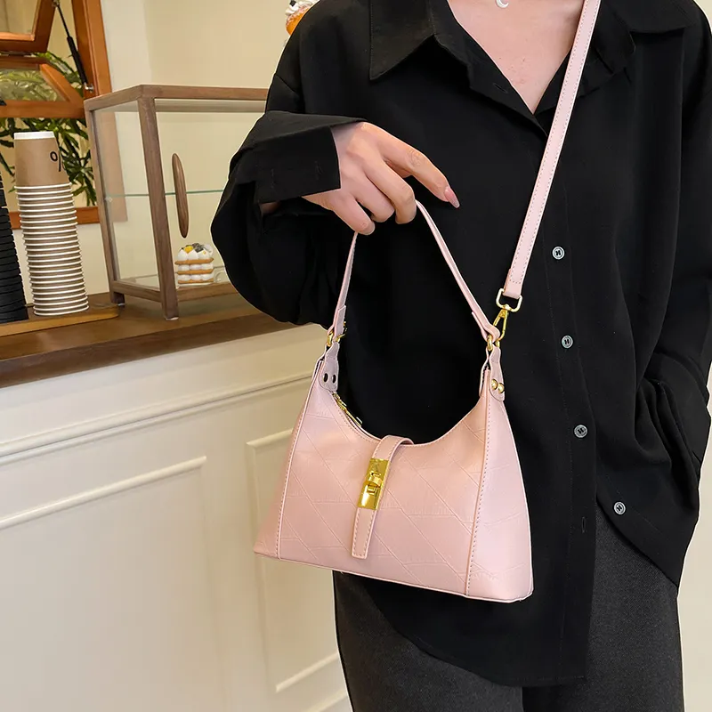 BLAKE FLEETO PU Crossbody Handbag Shoulder Bag Women's Black/White/Pink-8