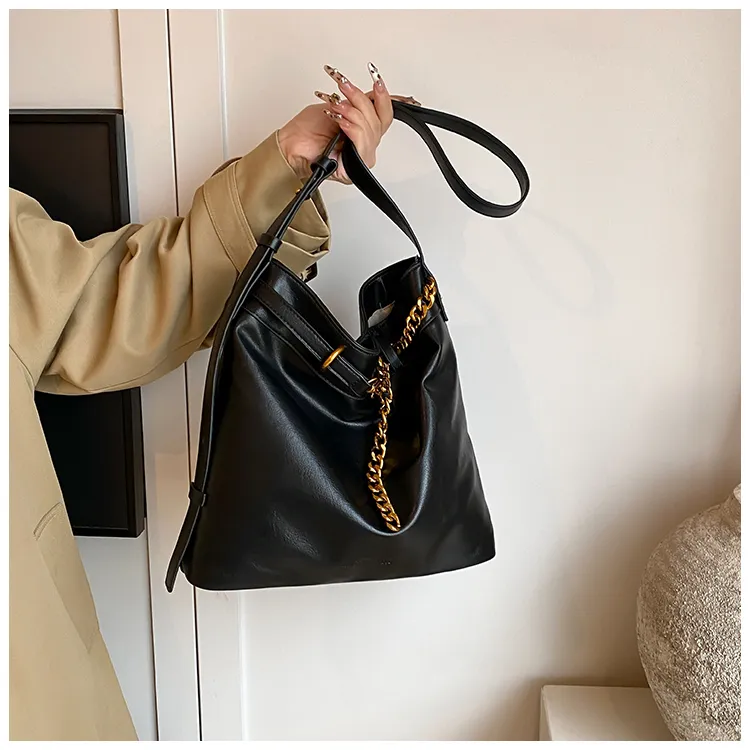 BLAKE FLEETO PU Handbag Shoulder Bag Regular Women's Versatile Black/Elegance Brown/Textured Coffee-1