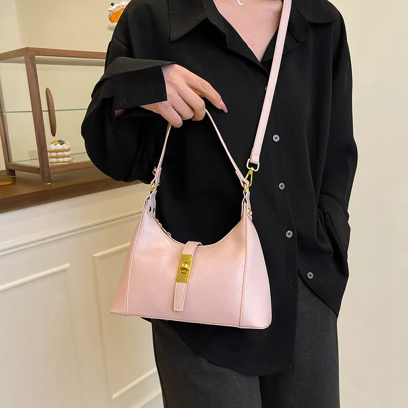 BLAKE FLEETO PU Crossbody Handbag Shoulder Bag Women's Black/White/Pink-7