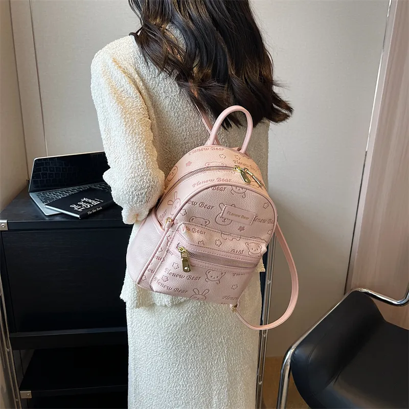 BLAKE FLEETO PU Backpack Women's Ecru/Black/Pink-38