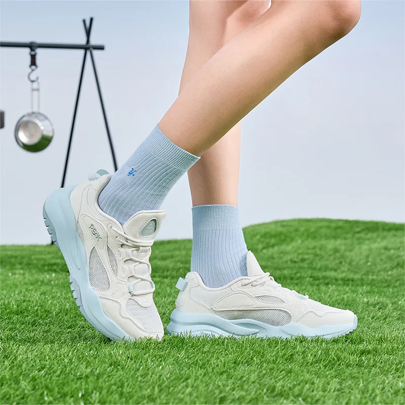 PEAK Cushioning Coverage Rebound Slip Resistant Low Top Casual Shoes Women's Super Light White Blue-7