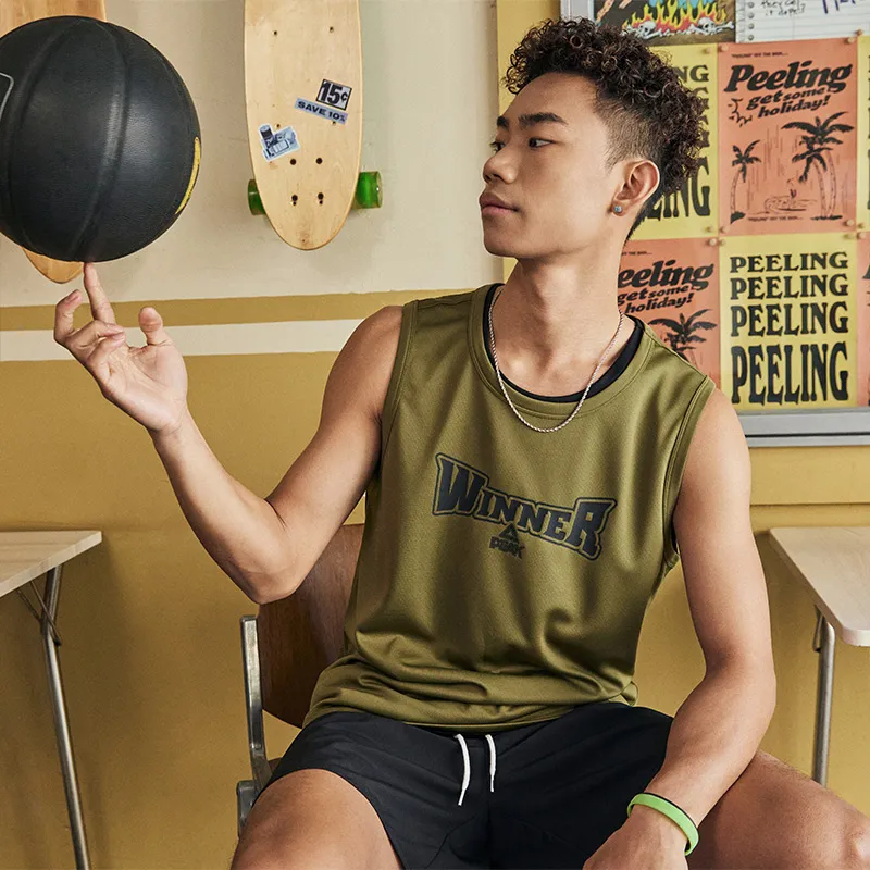 PEAK Basketball Culture Series Tank Tops Men Army Green-4