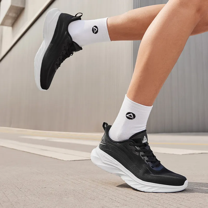 PEAK Cushioning Abrasion Resistant Breathable Slip Resistant Low Top Running Shoes Women's Black Baymax-8