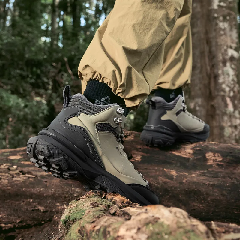 PEAK Cushioning Wear Resistant Rebound High Top Hiking Shoes Men's Black Green-7