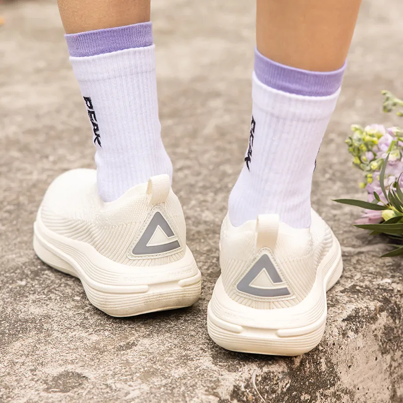 PEAK Taichi Air Flow 3.0 Cushioned Wear Resistant Breathable Slip Resistant Low Top Walking Shoes Women's Canvas White-8