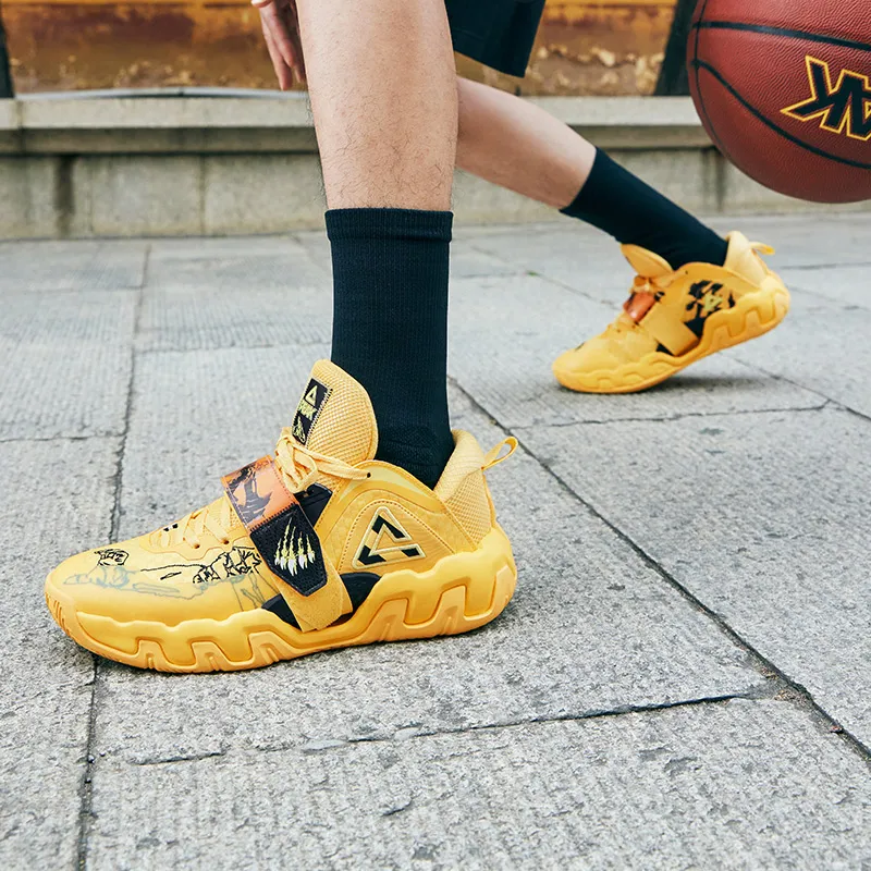 PEAK Basketball Shoes Men Low Top Persian Yellow-8