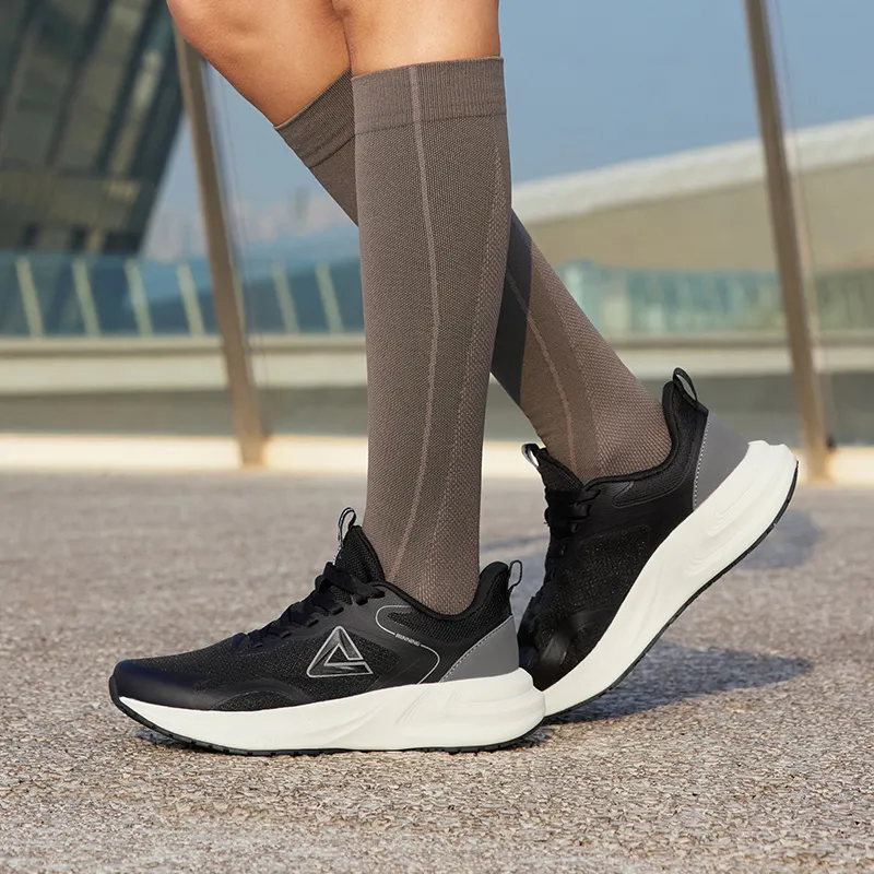 PEAK Cushioning Rebound Lightweight Breathable Low Top Running Shoes Women's Black Ivory-6