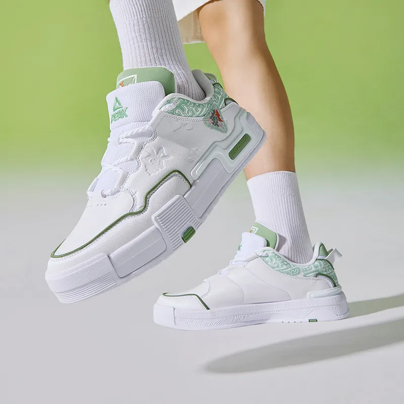 PEAK Coverage Slip-Resistant Cushioning Wear-Resistant Breathable Low-Top Skateboard Shoes Men's Baymax Emerald Green-6