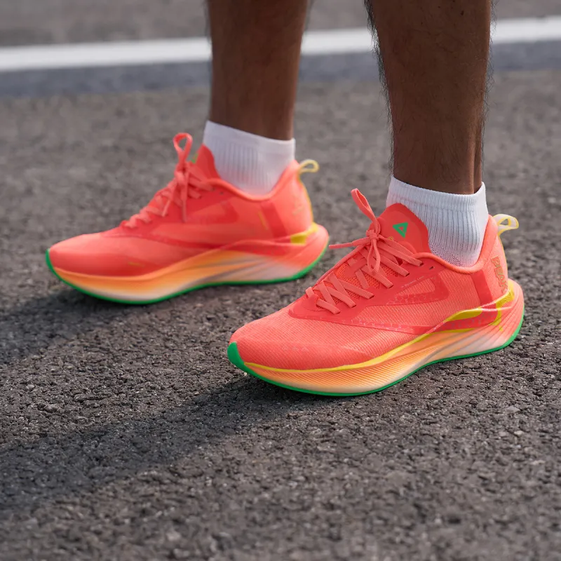 PEAK Cushioning Anti Slip Wear Resistant Coverage Rebound Anti Rollover Running Shoes Men's Neon Vibrant Orange-7