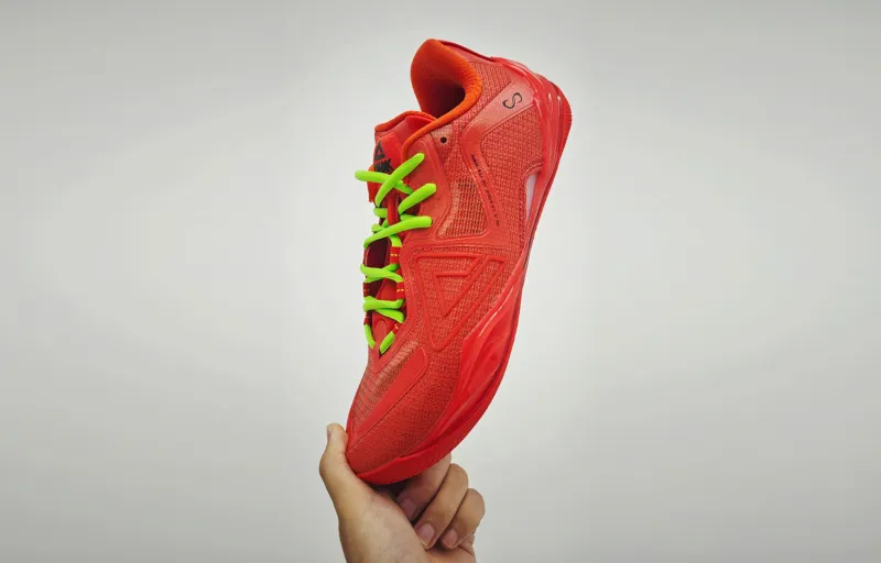 PEAK Wushuang Basketball Shoes Men Low Top Bright Orange Red-6