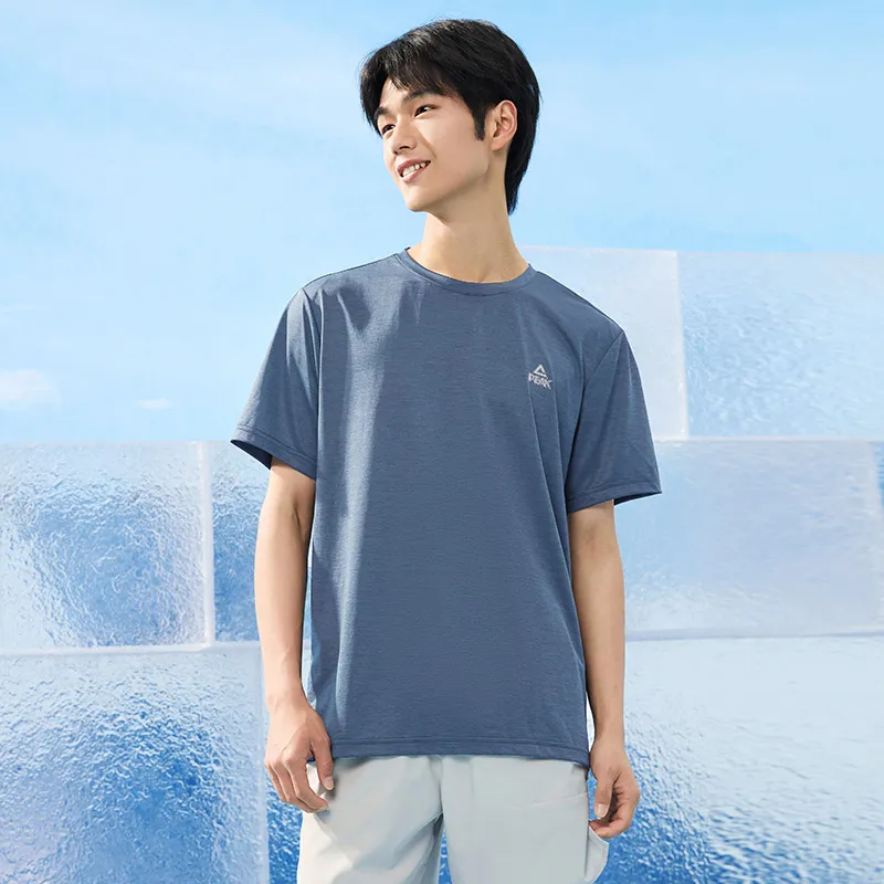 PEAK T Shirts Men Dark Blue Floral Gauze-2