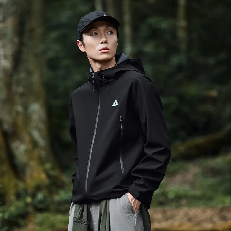 PEAK Three Proofing Windbreaker Jacket Men's Black-6