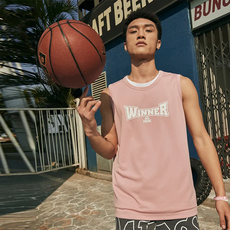 PEAK Basketball Culture Series Tank Tops Men Bubble Gum Pink-3